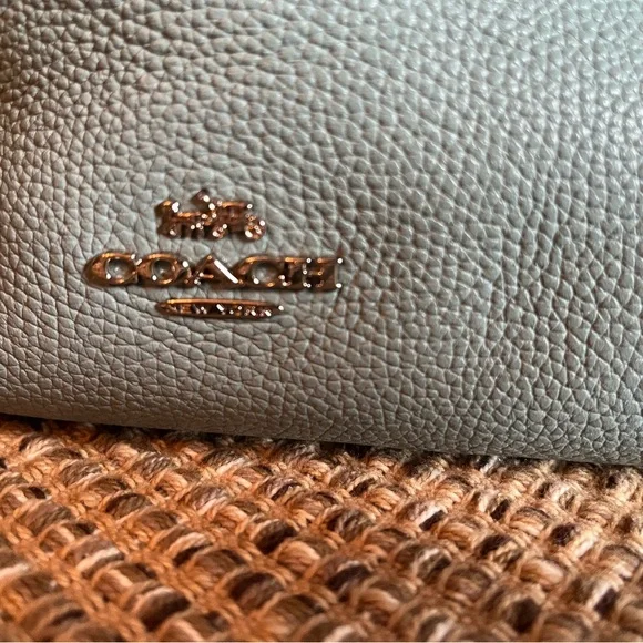 Coach Sky Blue Leather Shoulder Bag With Crossbody Strap Clarkson Hobo - Picture 2 of 8